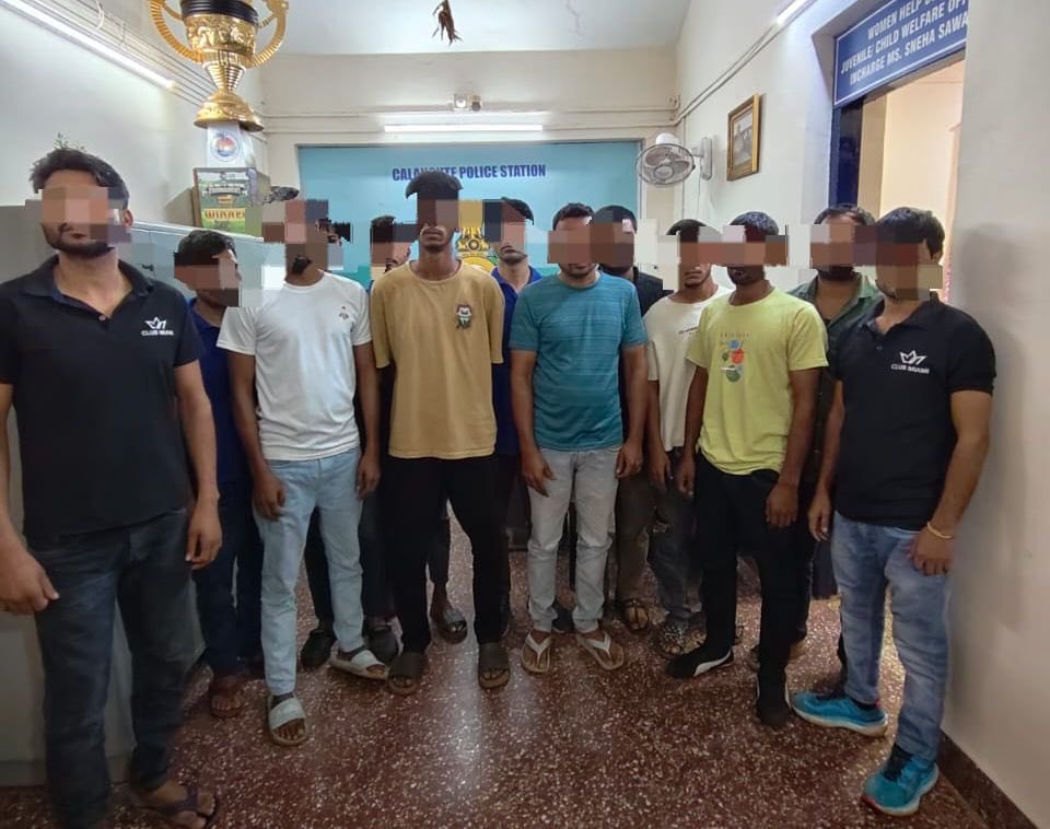 Our strict stance against illegal touting in the coastal belt continues. 

Last night, 13 touts were apprehended by Calangute PS and they were sent to 3 days judicial custody after producing in front of DyCol. 

<a href="/DGP_Goa/">DGP Goa</a> <a href="/DrPramodPSawant/">Dr. Pramod Sawant</a> <a href="/Goa_Police/">Goa Police</a>
