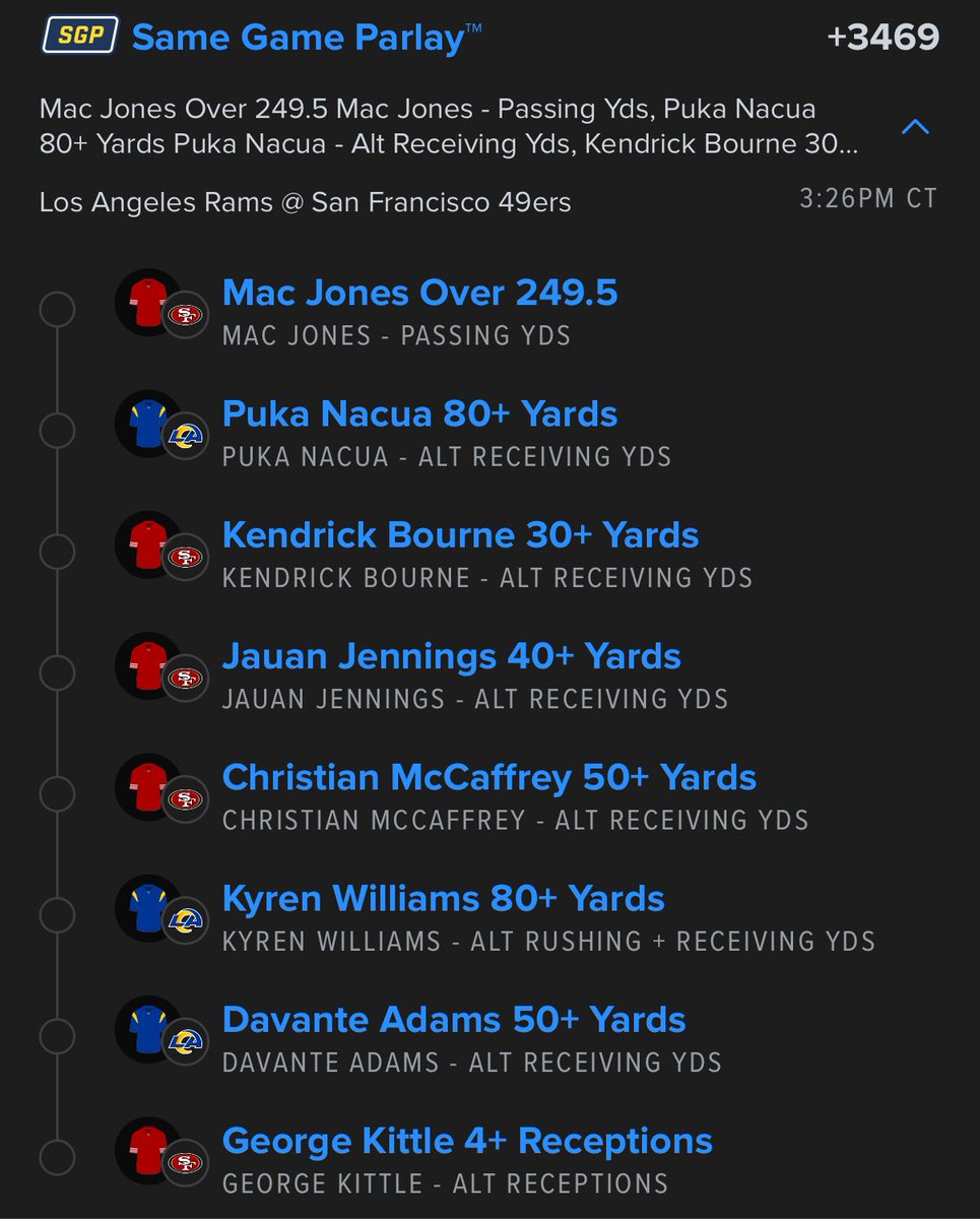 Last time these two teams played everyone cashed something 

Let’s see if they can do it again….

Rams vs niners ago, link ⬇️