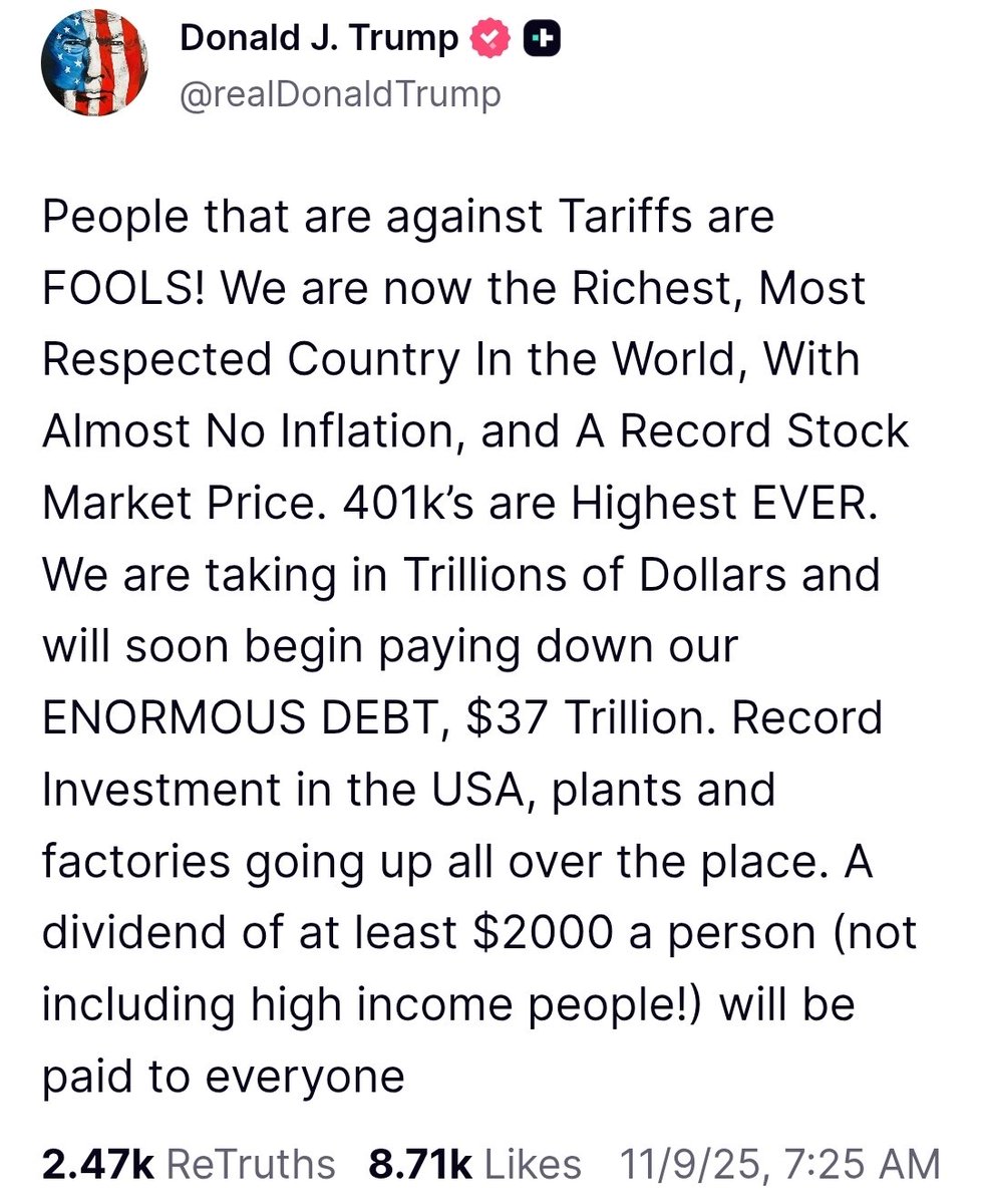Trump is now talking about a $2,000 “tariff stimulus” payment for Americans, excluding high income earners.

This brings up a real question for the crypto market.

The last time stimulus checks went out, we watched a wave of retail liquidity hit the system. Crypto saw one of its