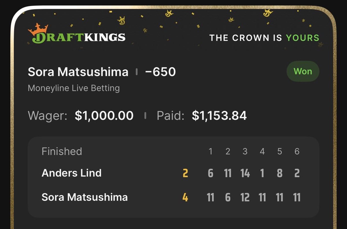 AwesemoDFS's tweet image. Nice of DK to offer live table tennis betting this morning