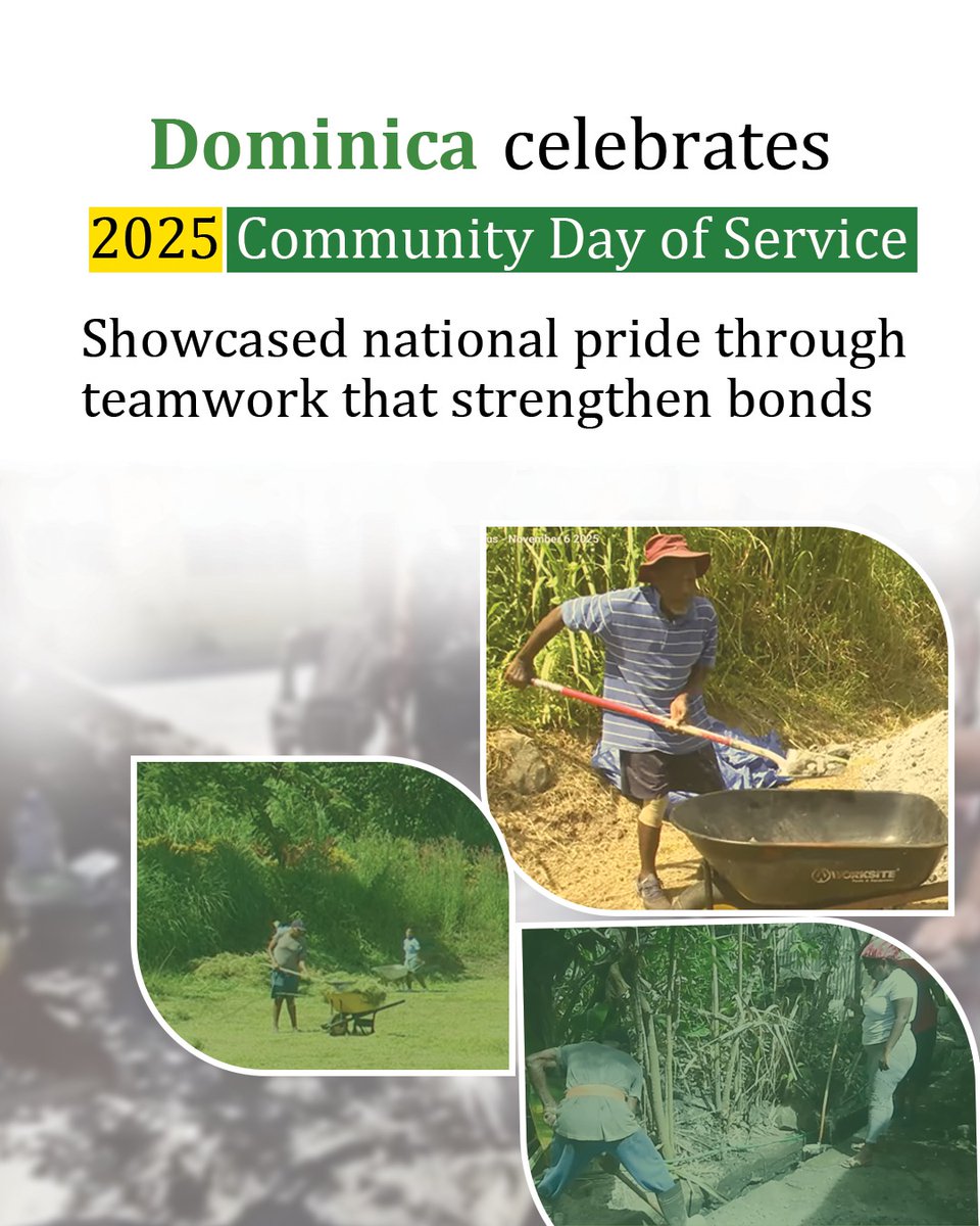T4Dominica's tweet photo. Dominica showed remarkable unity as residents of all ages participated in meaningful projects, reaffirming their commitment to community growth and national pride.
#Dominica #Unity #CommunityDayofService #NationalPride https://t.co/5aFZRF3XAT