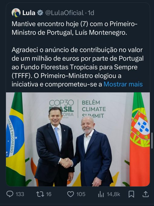 O Montenegro diz que não tem dinheiro para médicos, enfermeiros, professores, polícias e bombeiros mas tem 1 milhão de Euros para dar a um ladrão e ex-presidiário brasileiro que foi descondenado por um grupo de juízes corruptos que governam de forma ditatorial o Brasil! VERGONHA!