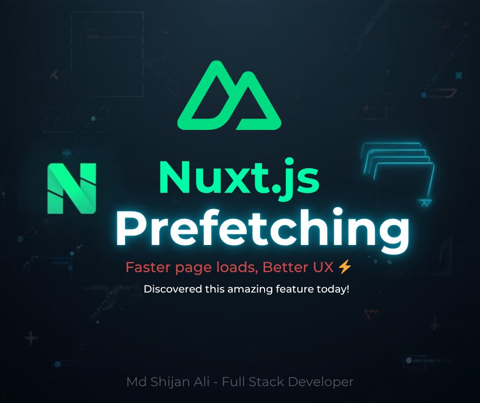 🚀 Today I Learned Something Awesome — Nuxt.js Prefetching!

See details here: linkedin.com/posts/mdshijan…