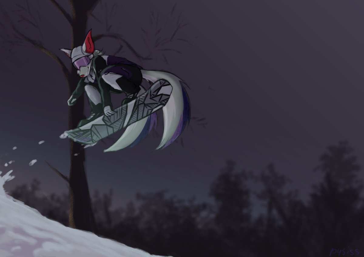 pysiss's tweet photo. Dasu commission

#male #furry #coyote #snow #snowboard #night #commission https://t.co/KepFSbsdHX