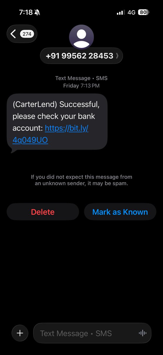 Xmit007's tweet photo. There’s an app on the App Store called CarterLend – Instant Loan App. I received an SMS from this app saying: “(CarterLend) Successful, please check your bank account.”
When I installed the app to contact their customer care @Cyberdost @DelhiPolice https://t.co/UlGnpX8CZE