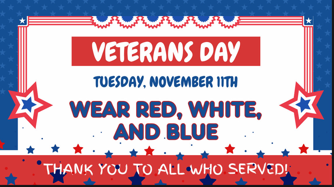 Thank you to all of our Veterans who served to protect us, especially our own NHE Veterans, Coach Ellis and Mr. Garza! Wear red, white, and blue on Tuesday! <a href="/nherisd/">Northwood Hills Elementary</a> <a href="/NHEFalcons/">nhepta</a> <a href="/RISDcounselors/">RISD Counselors</a>