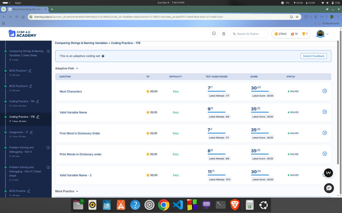 kingkumar2005's tweet photo. Done day 79 of #100daysofcoding at #NxtWave CCBP 4.0 Technology.
#Python #Consistency #AIML #FullStackDeveloper https://t.co/Fae24VG6Qi