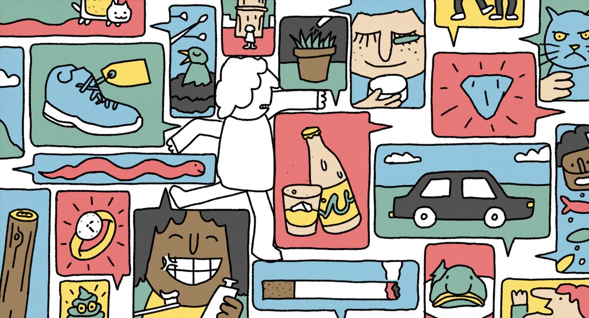 NuitduCourt's tweet image. Coup du Cœur du Jury des jeunes de Delémont
« Notre choix s'est porté sur STORYTELLING de Nils Hedinger. Sa simplicité nous a conquises. Il a réussi à tout expliquer, même sans aucune parole. Le choix des couleurs ou non et des personnages prend tout son sens. » Tissia et Mélissa