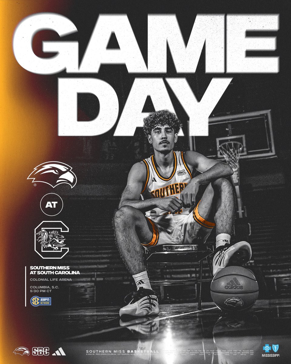 Old Metro Battle 🏀

🆚 » at South Carolina
⏰ » 5:30 PM CT
📺 » SEC Network
ℹ️ » linktr.ee/southernmissmbb