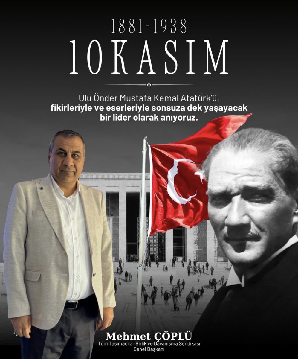 MehmetPL13's tweet photo. Ulu Önde Mustafa Kemal Atatürk’ü, fikirleriyle ve eserleriyle sonsuza dek yaşayacak bir lider olarak anıyoruz.
#10KasımAtatürküAnmaGünü https://t.co/1aXyz4tnn7