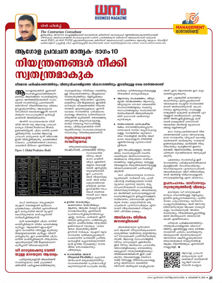 My latest "Contrarian Consultant" column has been published in Dhanam Magazine (Nov 15th, 2025 issue) - see link for this and earlier articles at we-deliver-results.com/gallery.php
