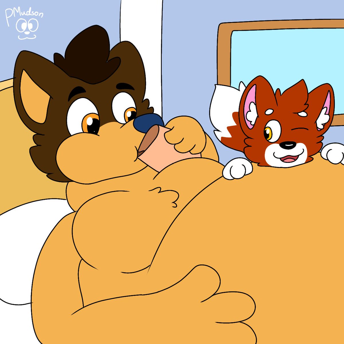 Have a chocolate sip and then i happily with the tummy bed :3

Drawing for <a href="/Relaxelis1/">🐺 Relaxelis 🐊 COMMS OPEN</a>