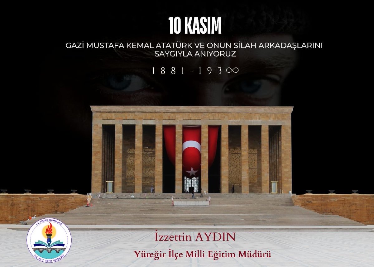 Cumhuriyetimizin kurucusu Gazi Mustafa Kemal Atatürk’ü ebediyete irtihalinin 87. yıl dönümünde saygı, rahmet ve minnetle anıyor; bağımsızlık mücadelemizin tüm kahramanlarını ve aziz şehitlerimizi rahmet ve şükranla yad ediyorum.

<a href="/tcmeb/">Millî Eğitim Bakanlığı</a> <a href="/mehmet1aksu/">Mehmet Aksu</a> <a href="/tufekciyusuf/">Yusuf TÜFEKÇİ</a> <a href="/izzetaydin01/">İzzettin AYDIN</a>