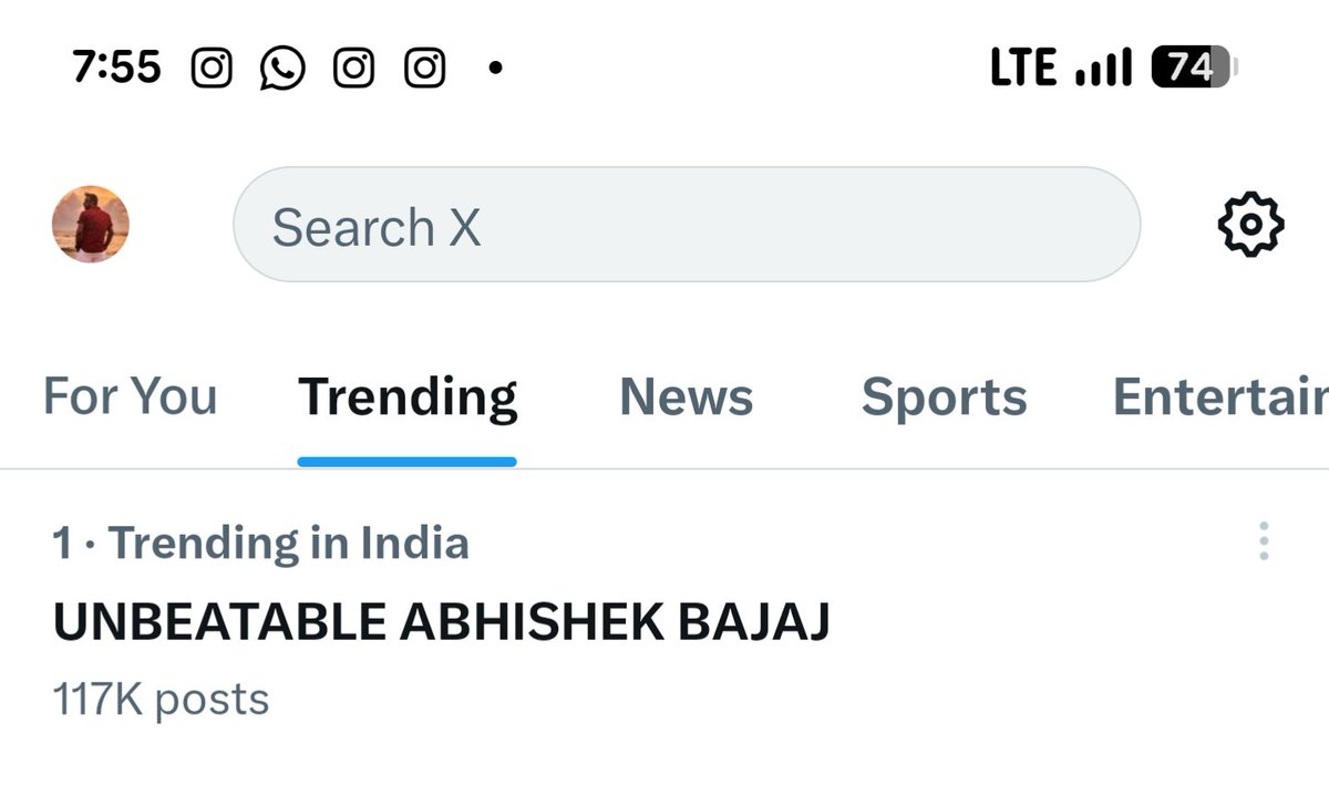 UNBEATABLE ABHISHEK BAJAJ trending at No. 1 in India. 🔥 The organic love and immense dedication of his fans is unmatchable. 🔥
