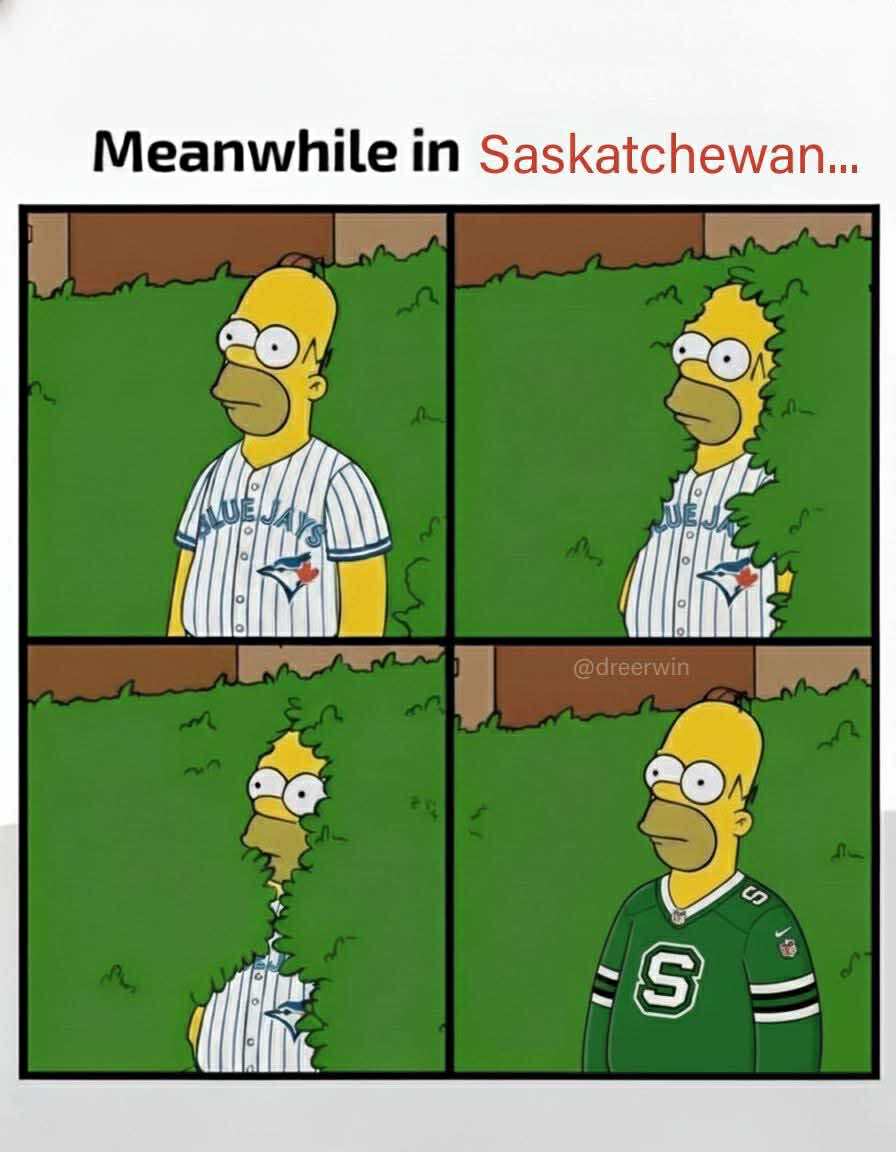 RealDaveWinter's tweet image. Meanwhile...

#Toronto #BlueJays #Saskatchewan #Roughriders