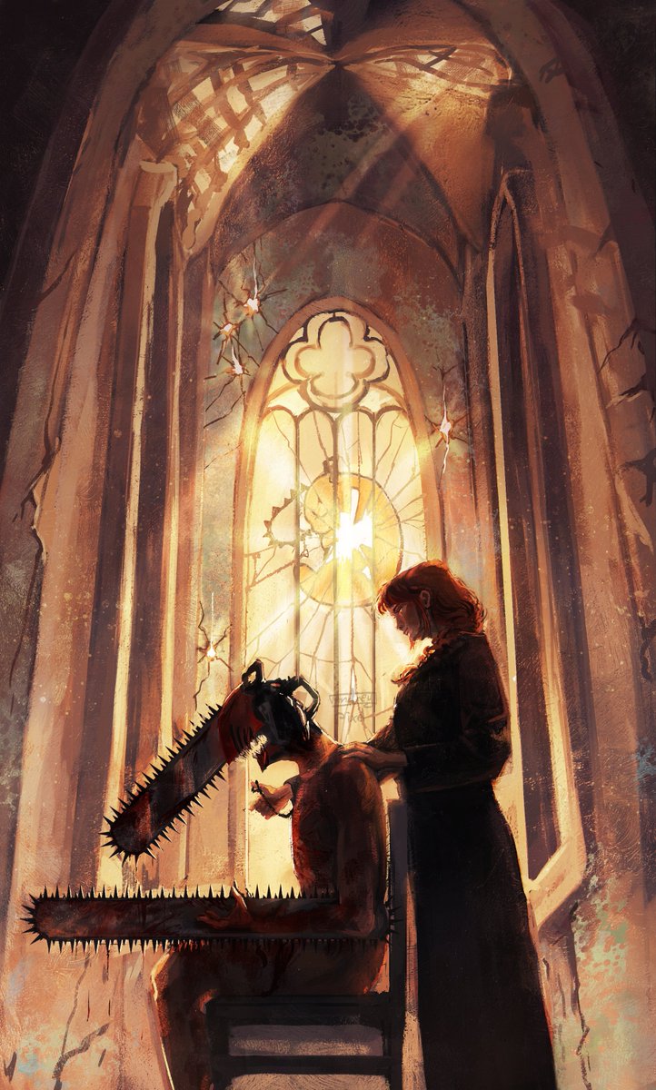 You want to be my dog? 
Dogs mustn't think, silly 

#chainsawman #denji #makima  #fanart #digitalart #art #украрт