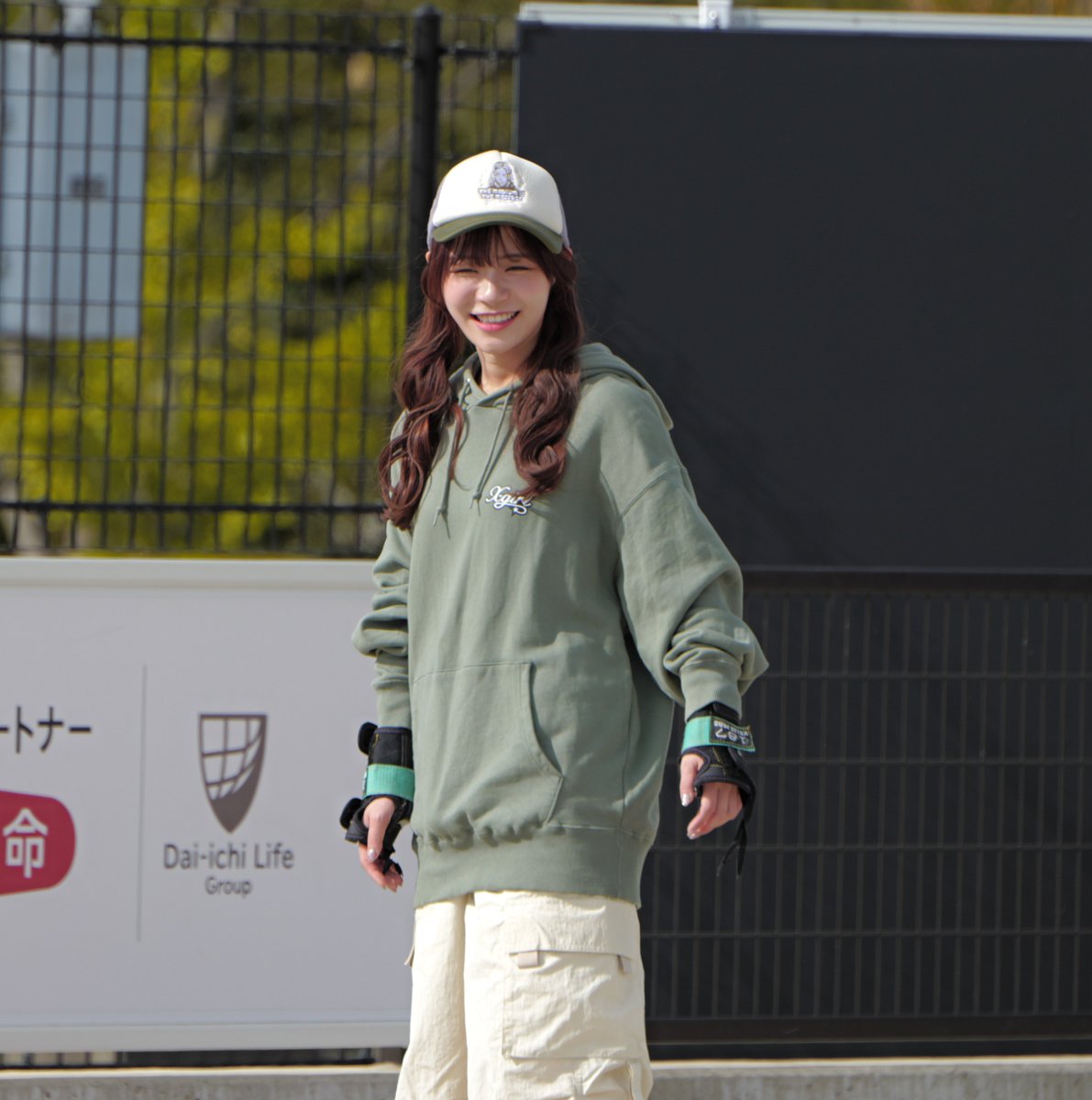 Orion_4649's tweet image. ようやく、落ち着けたので写真上げます。
ボードにのってる写真はほとんど無くて司会してる写真と休んでる時の写真ばかりです。
リプライに載せていきます。
れいちゃん
 #AIRMANCUP2025 
 #AIRMANスケートパーク
 #サンクスフェスタ
 #NGT48 
 #清司麗菜 
 #スケボーアイドル