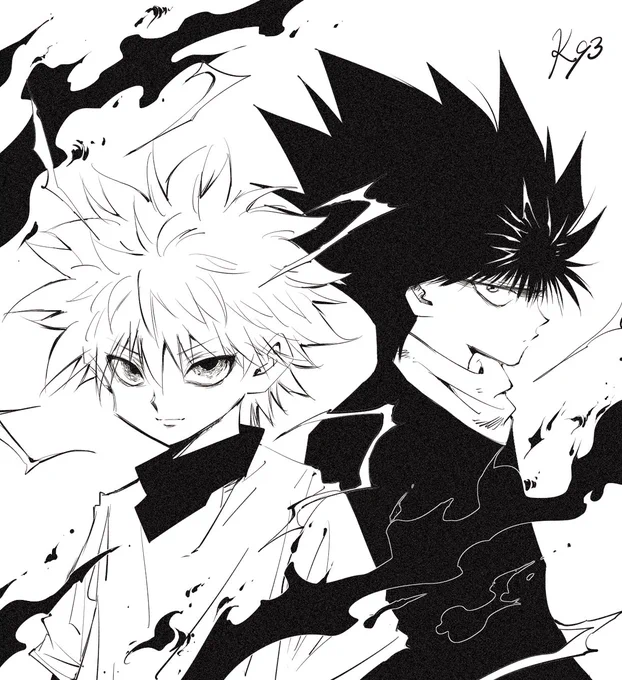 キルアと飛影
 #hxh #hxhfanart 