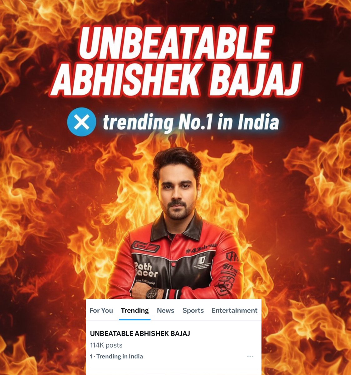 Surendr0032083's tweet image. Makers: “Push Abhishek Bajaj down.”
Audience: “We’ll lift him higher.” 
ITV superstars gasping for relevance,,
Meanwhile Neelam’s eviction scene shot live from the ocean floor..

UNBEATABLE ABHISHEK BAJAJ
#AbhishekBajaj𓃵