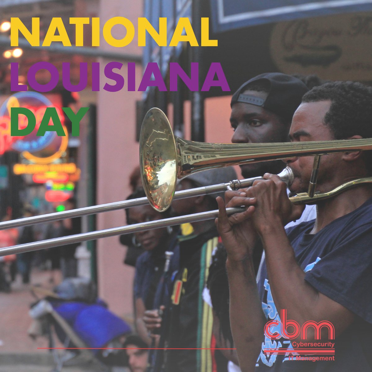 CBMTech's tweet image. 🎉 Happy #NationalLouisianaDay from your favorite tech crew at CBM Technology! We manage servers and know how to manage a good time too. Gumbo, zydeco, and a little lagniappe? That’s the kind of spice even our firewalls respect. #TechInTheBayou #BusinessWithCajunFlavor