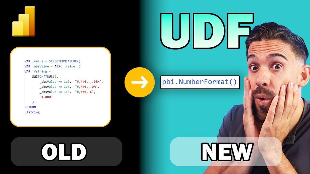 HowToPowerBI's tweet image. Power BI UDF Tutorial: 
Write DAX Code Once, Use It Everywhere

#dax #udf #tutorial #learn