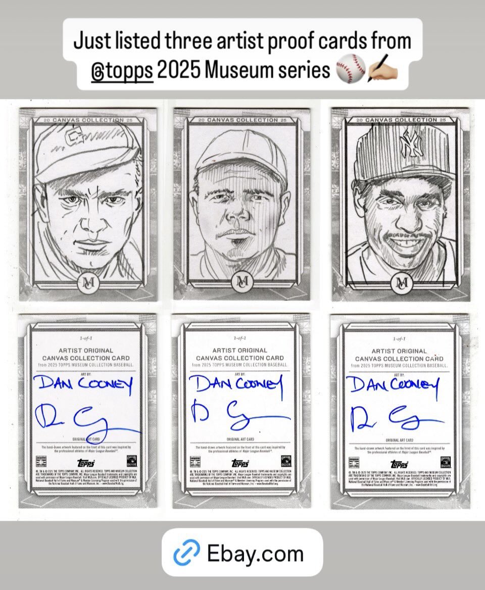 Just listed three artists proof cards from @topps 2025 Museum series on @ebay Dave Winfield, Babe Ruth, and Tris Speaker SIGNED 1/1 tinyurl.com/bdzhmxs9 ⚾️✍🏼#sketch #topps #sketchcard #artistproofs #davewinfield #baberuth #trisspeaker #mlb