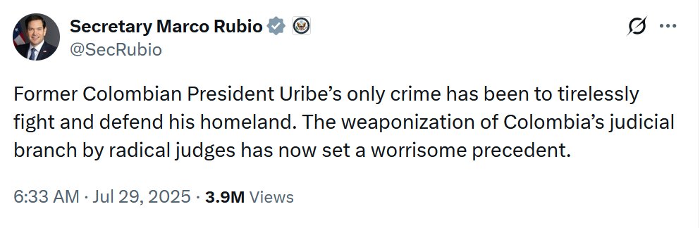 BenjaminNorton's tweet image. Colombia&apos;s President Gustavo Petro says he has evidence that the right-wing Colombian politicians who went to the US to meet with Trump admin officials are closely linked to drug cartels.

Marco Rubio is a close ally of notorious Colombian drug-trafficking oligarch Álvaro Uribe.