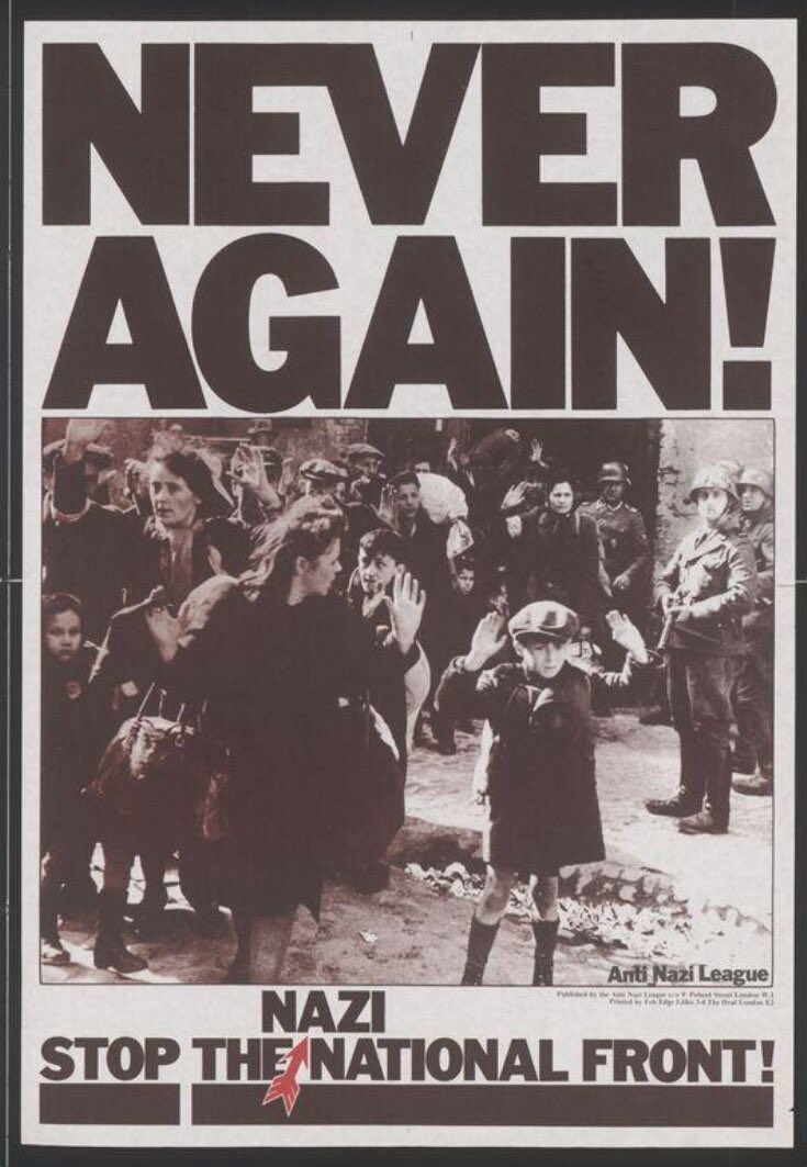 The slogan "Never Again" emerged after World War II as a promise to prevent a recurrence of the Holocaust, signifying a commitment to anti fascism and  protection of human rights.

The scumbags promoting hate and division aren’t patriots. They piss on the graves of the fallen.