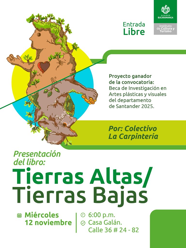📚📖 Presentación del libro “Tierras altas / Tierras bajas”, del colectivo La Carpintería. 👩🏻‍🏫🤩

👉🏽 Miércoles, 12 de noviembre; Casa Galán, a partir de las 6:00 p.m. 

Entrada libre