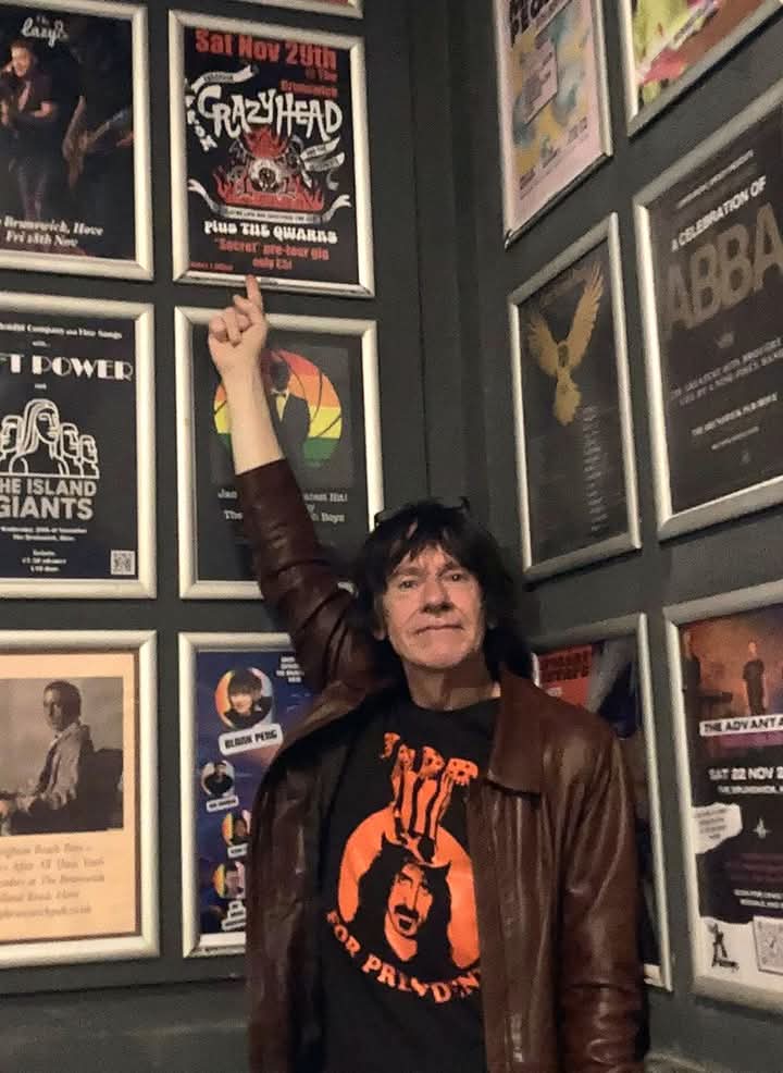 Spotted at The Brunswick Pub in #Hove ....it's official, Anderson from Crazyhead &amp; the Headonists  plus TheQwarks, Saturday 29th of this month in the Cellar Bar!

<a href="/Brunswickpub/">The Brunswick</a> #gig #punk #grebo #skronk #rock #ETC