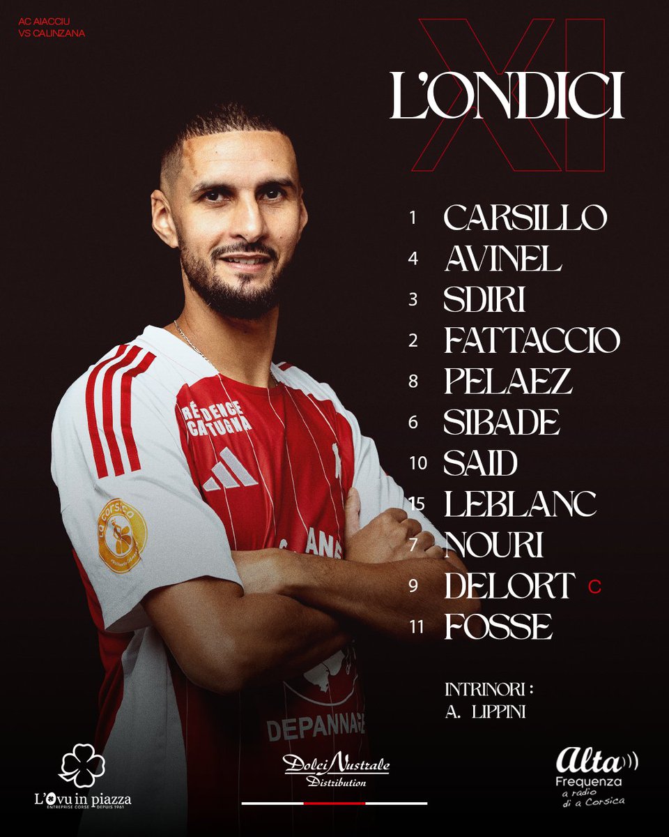 Découvrez le 11 de départ ajaccien pour la rencontre contre Calinzana !

Coup d'envoi du match à 16h au Stiletto ❤️🤍