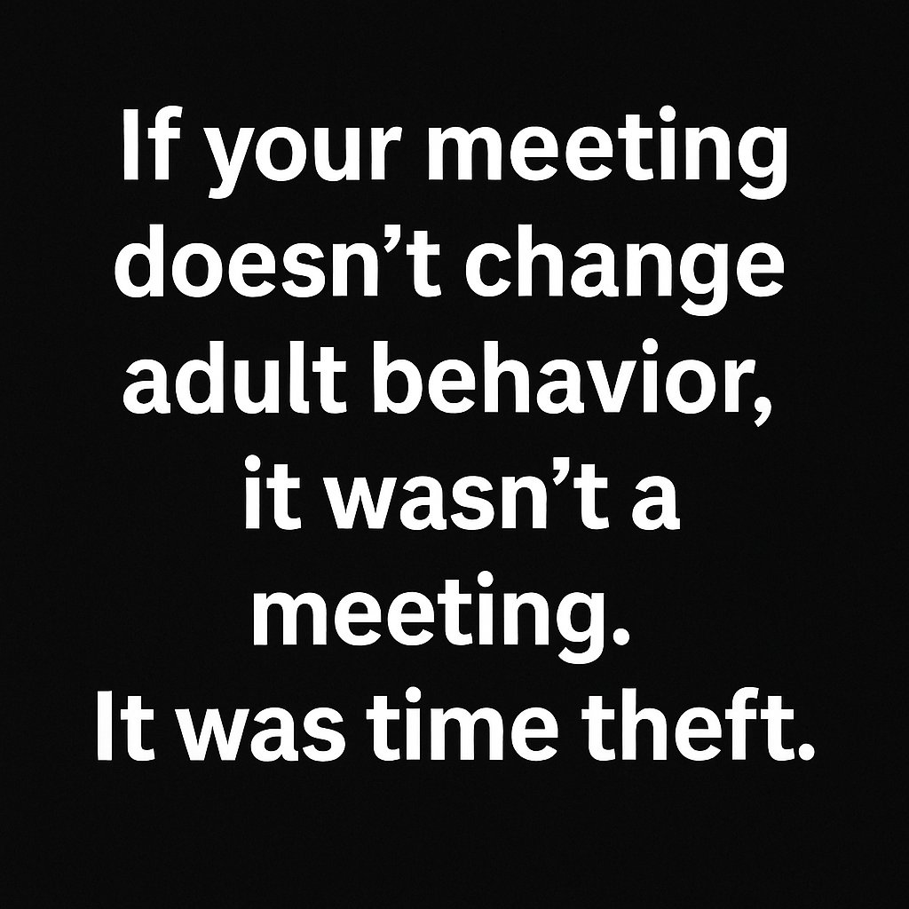 Culture erodes one pointless meeting at a time. Culture can grow when leaders demand clarity and behavior change.

preview.mailerlite.io/preview/394942…