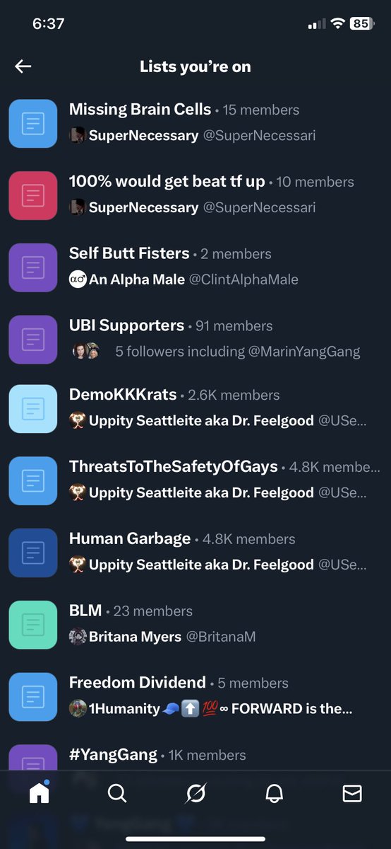 I had no idea I had been added to lists by butt-hurt people on this app but this is low key hilarious. 🤣 the cope is real. Make sure you check which lists you’re on.