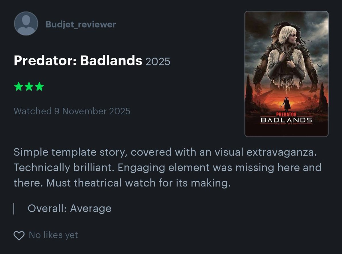 #PredatorBadlands - My view check out here👇