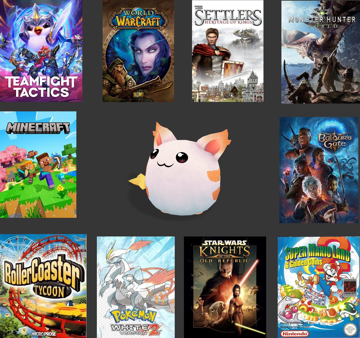 10 games to get to know me! 

(Unfortunately 9 of them have a severe lack of Dangos.)