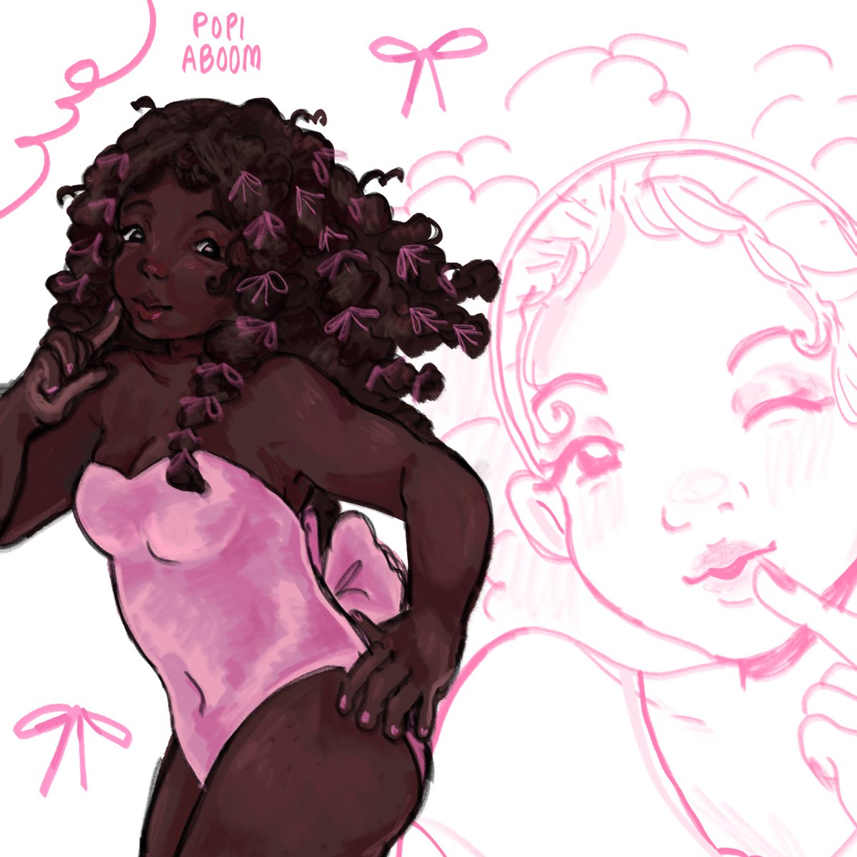 popiaboom's tweet image. practice doodleeee… I didn’t know what I wanted to draw but ik it gotta be PINK
