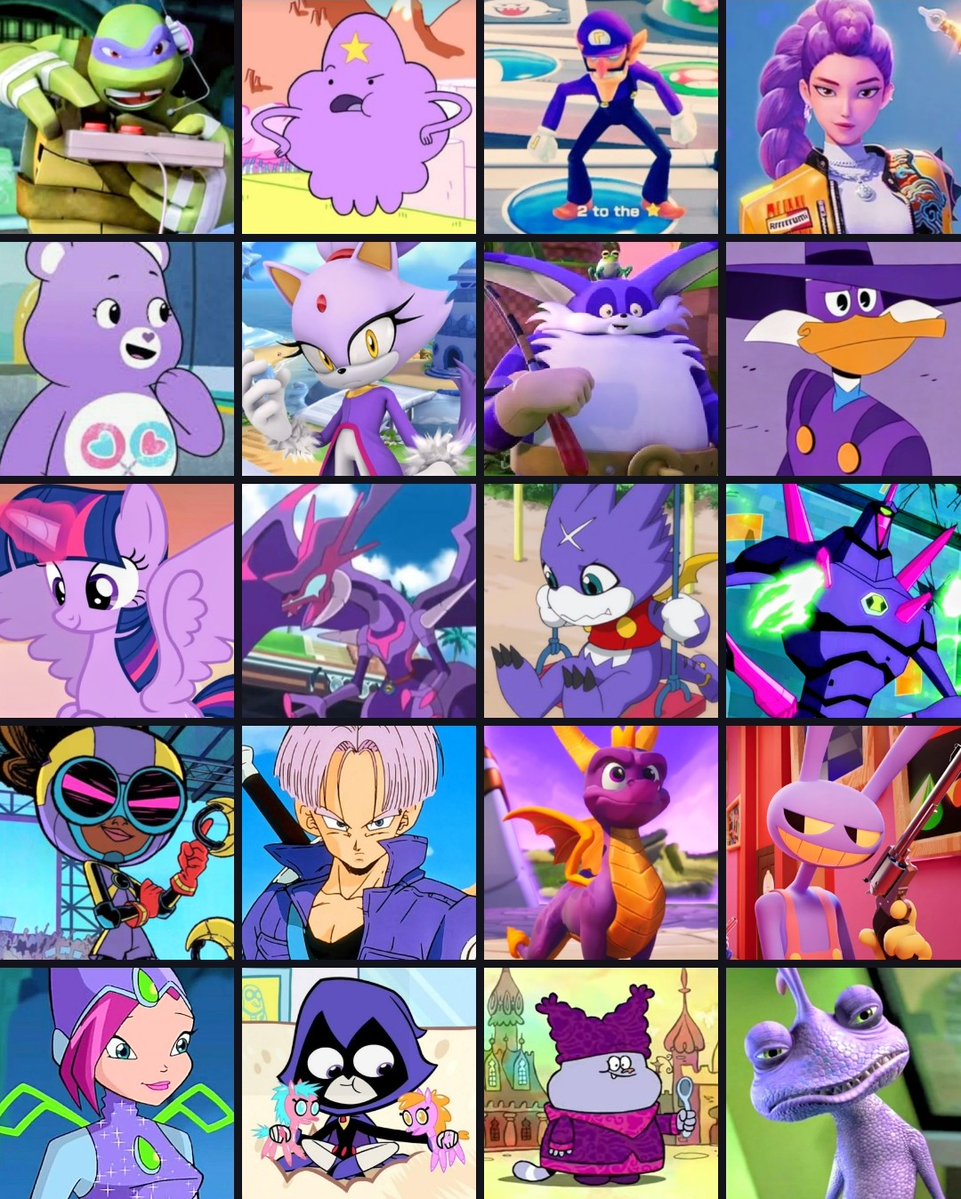 KoronellukinhaC's tweet image. Are your favorite purple characters here? 💜