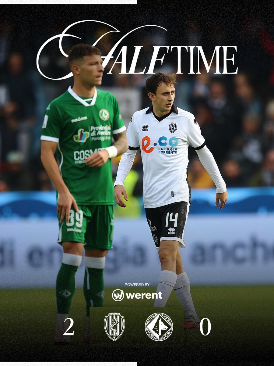 calciocesenafc's tweet photo. ℎ𝑎𝑙𝑓 𝗧𝗜𝗠𝗘 ⏸️ 𝟐-𝟎

Chiudiamo il primo tempo in vantaggio di 2-0 🤩
Forza ragazzi avanti così 🔥

Powered by Werent 

#DAIBURDEL #CesAve https://t.co/uhPcbin0xp