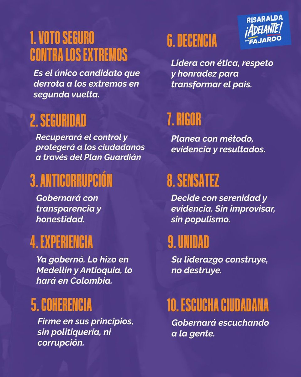 10 razones para votar por Fajardo. #AdelanteConFajardo
