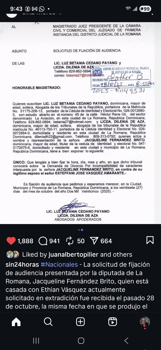 La diputada Jaqueline Fernandez Brito es aun esposa legitima del pedido en extradición Estefani Vasquez Amarante. (Ethian)