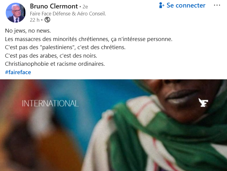 clement_molin's tweet photo. Les chrétiens ✝️ ne sont pas visés par les massacres au Soudan 🇸🇩

Ce post que je cite n'est pas le seul, des dizaines d'autres posts et tweets similaires disent la même chose : "personne ne parle du Soudan car des chrétiens se font massacrer par des islamistes."

C'est faux. D'abord, il faut se mettre à jour : la partie chrétienne du Soudan, à savoir le Soudan du Sud, est indépendante depuis 2011, elle n'a donc plus rien à voir avec le Soudan (du Nord). Ensuite, le Soudan, c'est 97% de musulmans sunnites et 3% d'autres religions, dont 1.5% de chrétiens et 1.5% d'animistes. Parmi ces 1.5% de chrétiens, la majorité sont des coptes vivant dans la région de la capitale, Khartoum et le long du Nil. Les autres sont des chrétiens éthiopiens sur la frontière est, des chrétiens Nuba des montagnes du centre du pays et quelques rares Dinka aux frontières du Soudan du Sud, donc ils ne sont pas dans les zones de combats actuelles.

Au Darfour, en particulier au Nord-Darfour et à El Fasher, ville visée par les massacres, il n'y a aucun chrétien. Les massacres sont perpétrés par les FSR, des milices arabes du Darfour contre des combattants et civils de plusieurs peuples africains, principalement les Zaghawas en ce moment particulier.

Le conflit au Soudan est tout sauf religieux. Les FSR ne peuvent pas être accusés d'être islamistes puisque leur idéologie est particulièrement séculaire et anti-islamiste. Le conflit prend plutôt ses sources dans la question ethnique, les ressources, le pouvoir et les relations entre États. Ce flot de fake news est particulièrement agaçant, d'autant plus quand il s'agit de vouloir comparer volontairement à d'autres évènements pour les minimiser…