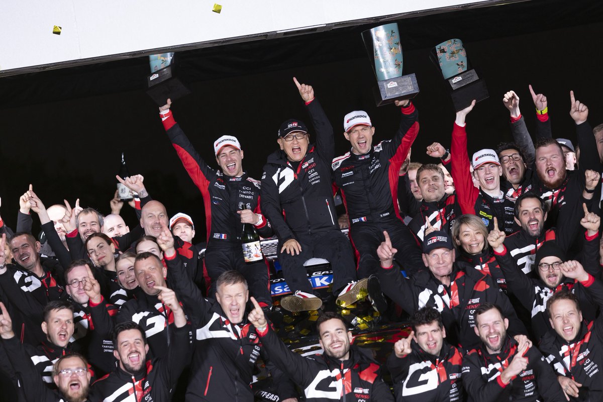 TGR_WRC's tweet image. A special podium in more ways than one ❤️

#ToyotaGAZOORacing #GRYaris #WRC #RallyJapan 🇯🇵