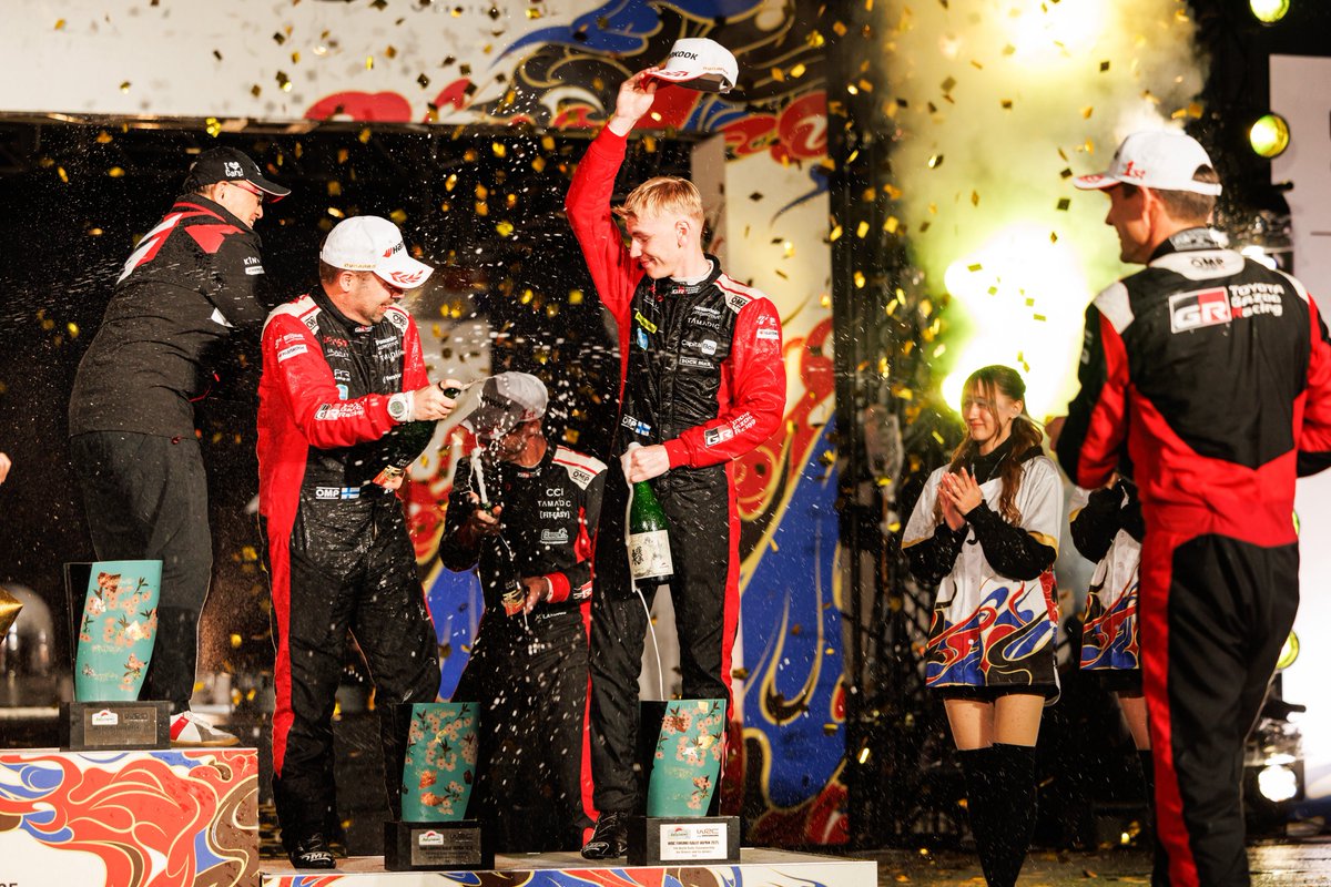 TGR_WRC's tweet image. A special podium in more ways than one ❤️

#ToyotaGAZOORacing #GRYaris #WRC #RallyJapan 🇯🇵