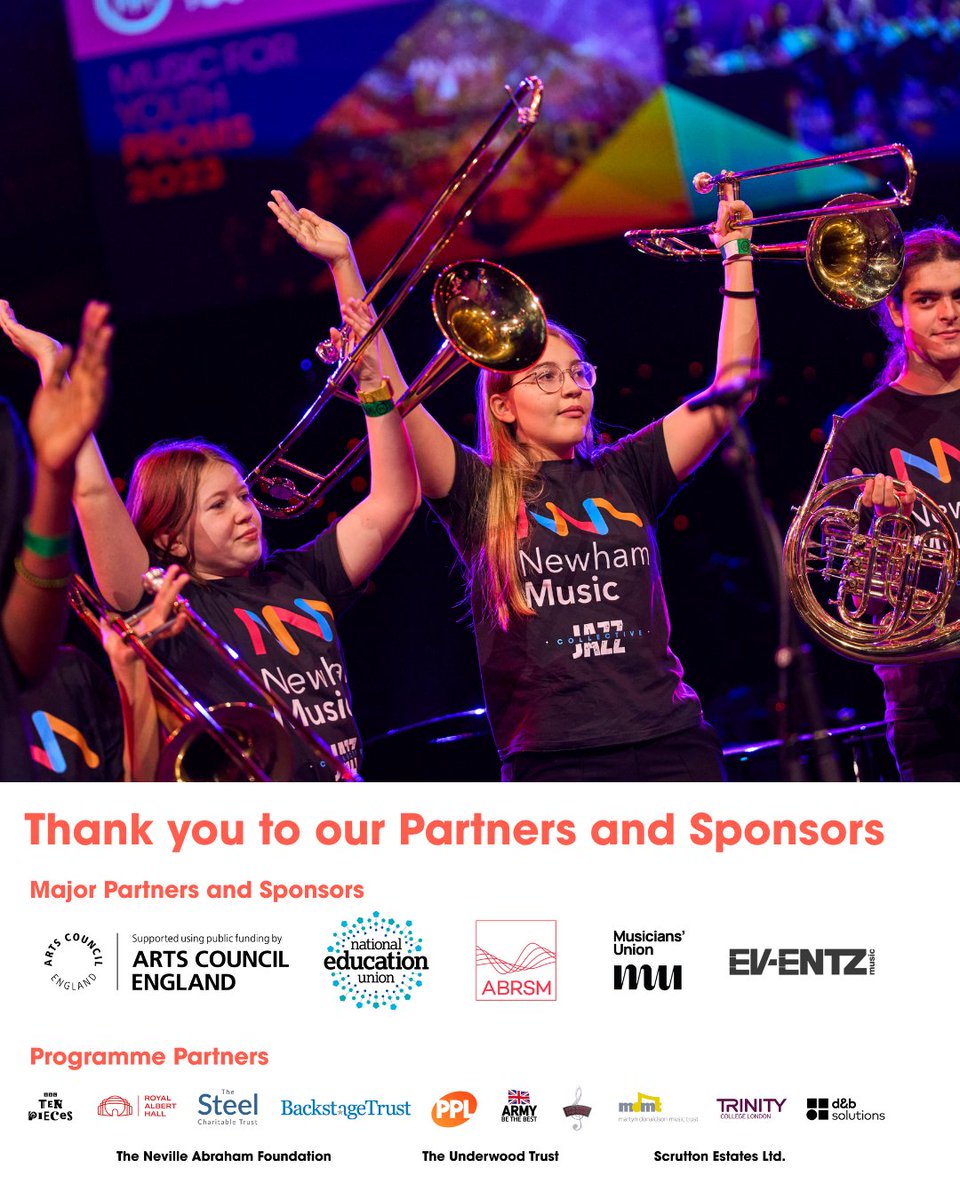 musicforyouth's tweet photo. A HUGE thank you to all of the incredible sponsors and partners who make the #MFYProms2025 possible! We could not put on a show like this without their exceptionally generous support!🎼

#MFYProms2025 #TenPieces #MusicForYouth #youngmusicians #youngperformers #royalalberthall🎻🎶 https://t.co/FIrnsPDRfg