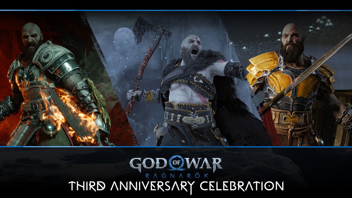 SonySantaMonica's tweet image. Three years. Three posts. One celebration.

We’re marking the 3rd anniversary of God of War Ragnarök by highlighting the trios that helped define the journey!

First up: Kratos&apos; arsenal

🪓 Leviathan Axe
🔥Blades of Chaos
🌪️ Draupnir Spear

Reply with your best Photo Mode shots…