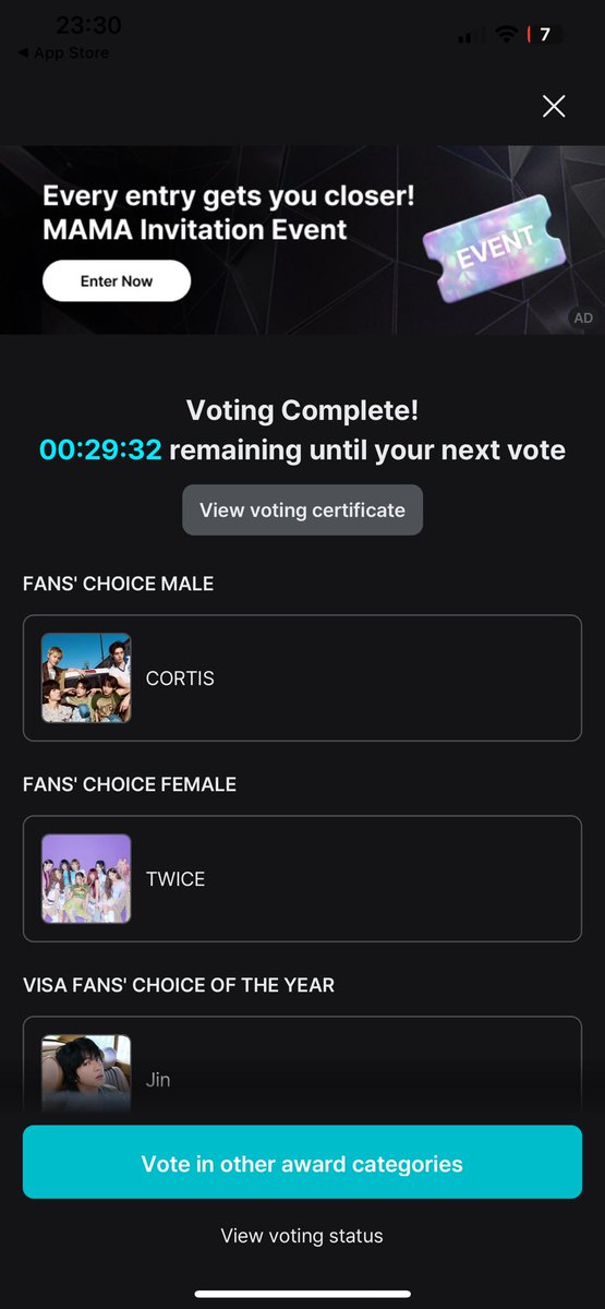 sofhecano's tweet photo. @TFVUnion I vote for #TWICE at #2025MAMAVOTE https://t.co/th63NkOhDM