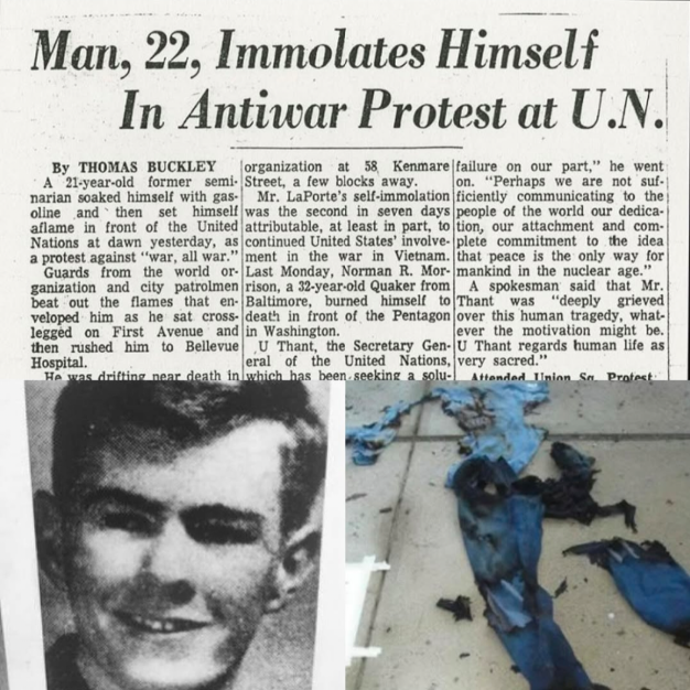 LiamOMaraIV's tweet photo. In 1965 on #ThisDayInHistory, #RogerAllenLaPorte became the third American to #SelfImmolate over the #VietnamWar, outside the UN. A part of the #CatholicWorker Movement and a strong #pacifist, he considered his death to be a religious act in protest of an immoral imperialist war. https://t.co/2EaTmfdrkk