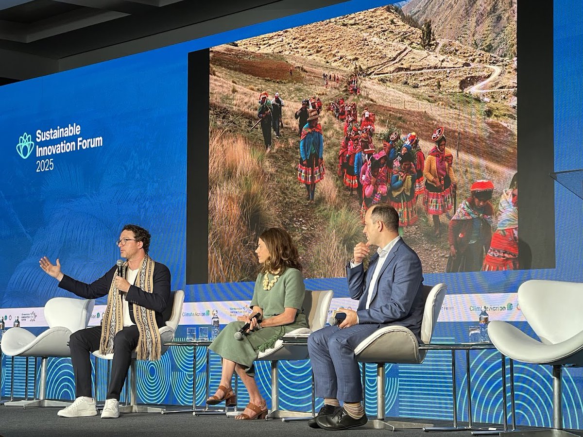 bankimoon_org's tweet image. Great to join with Youth #AgriChampion @IamChiiko the Sustainable Innovation Forum in São Paulo by @Climate_Action_ to discuss regenerative agriculture, scaling climate-resilient tech for young innovators &amp;amp; the partnerships needed to transform #agrifood systems. 🌱