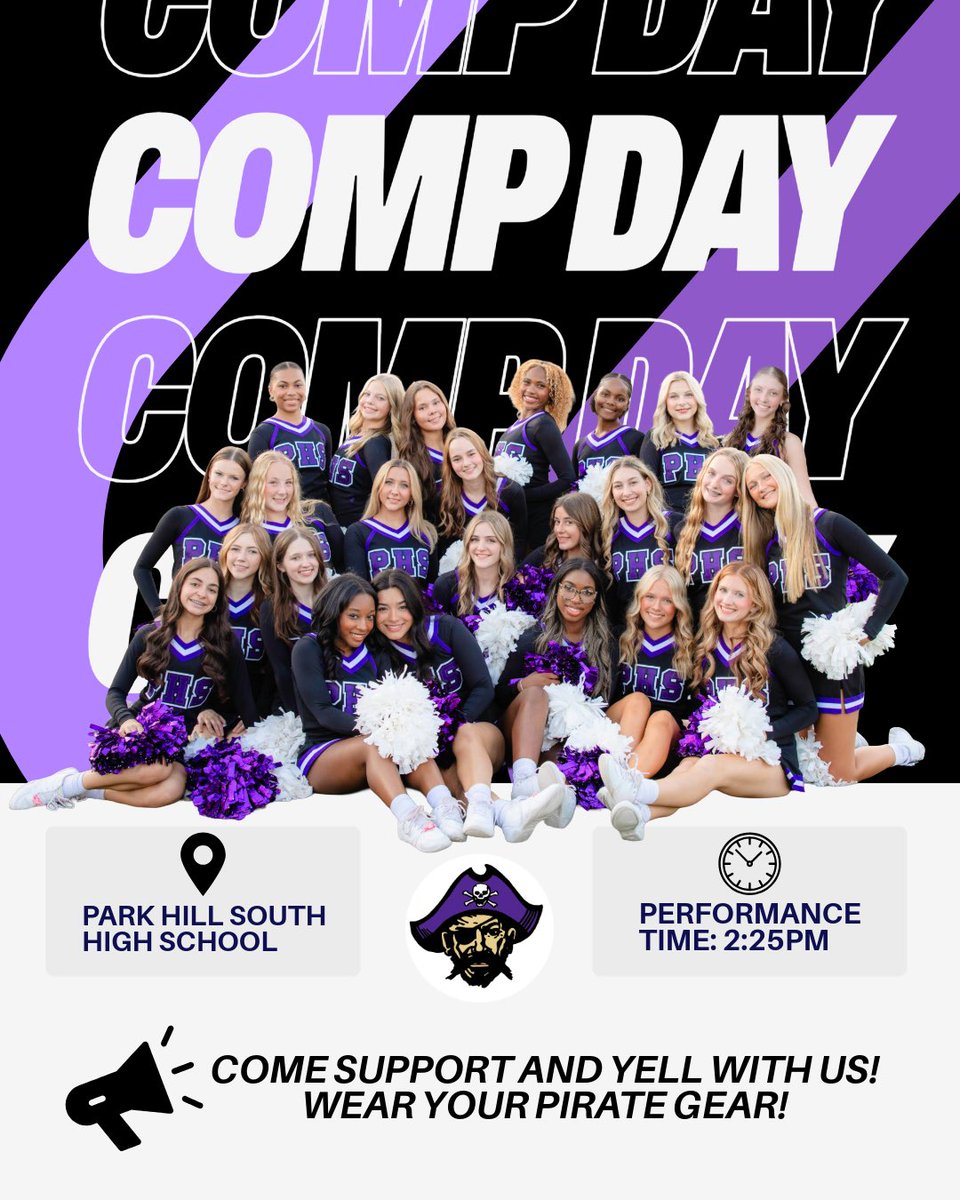 Our version of Game Day! IT'S COMP DAY!

Head out to Park Hill South HS around 2pm and cheer us on! It's only a 15 minute drive and we need you there, loud and proud! 

Let's go Pirates!!