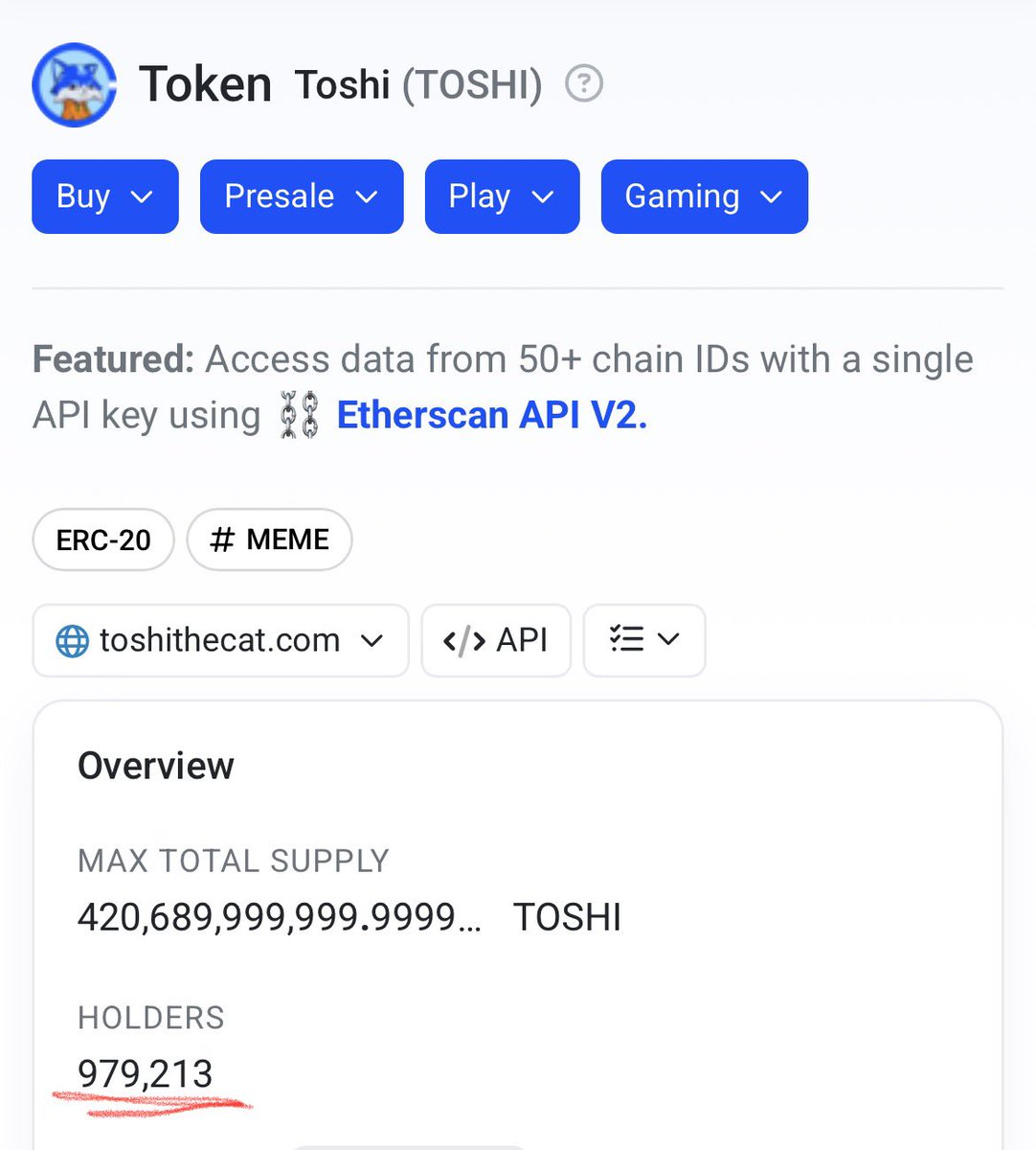 HndrixKnows's tweet photo. $TOSHI road to 1M holders👀 https://t.co/XZkb4DVx4b